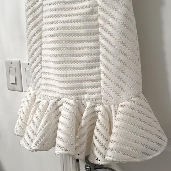 Bardot Piper Mesh Ruffle Hem Minidress Ivory - Picture 8 of 16